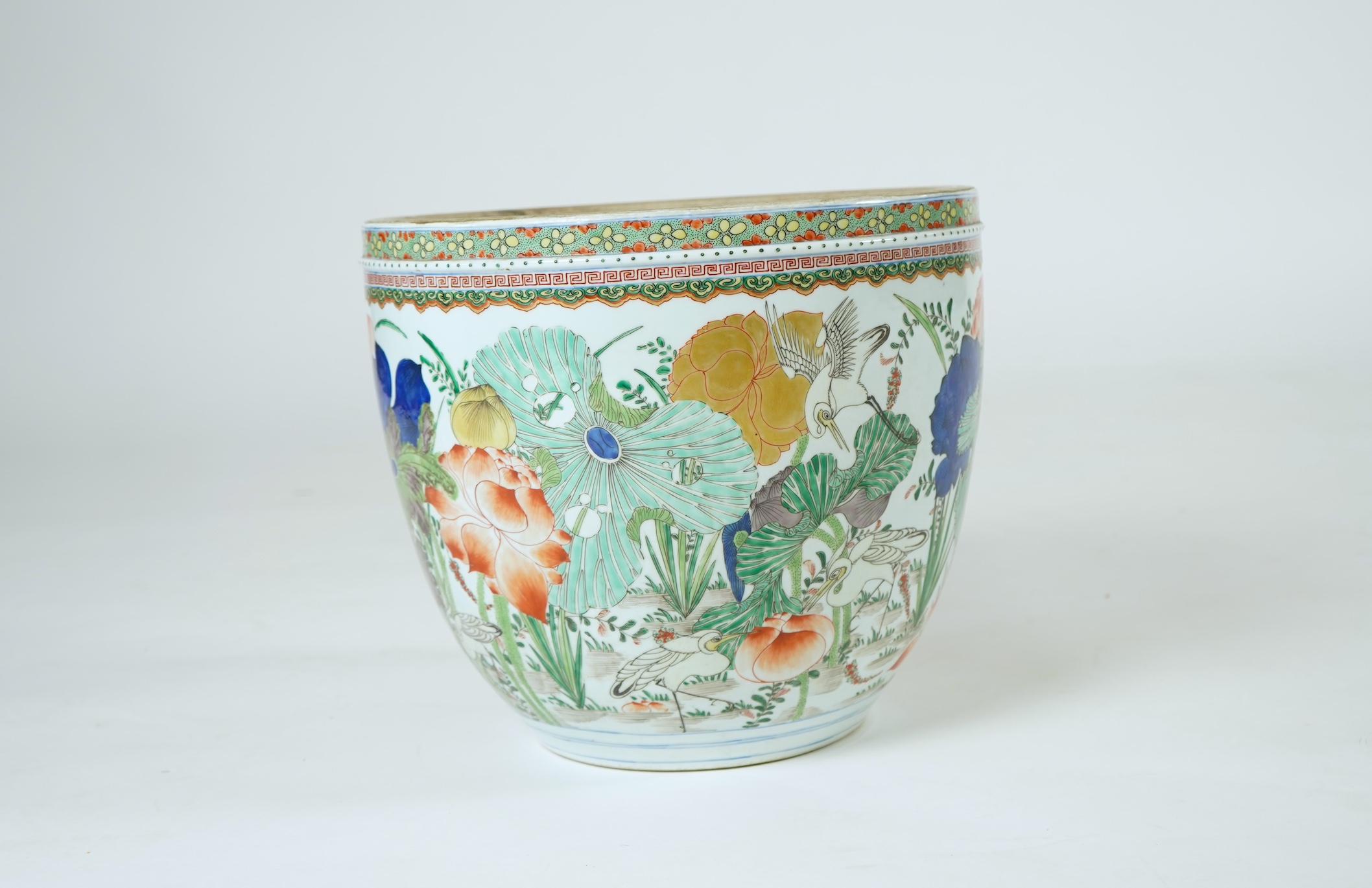 A Samson famille verte fish bowl, in Chinese Kangxi style